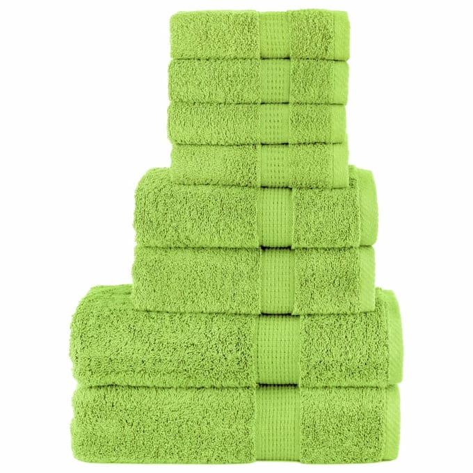 vidaXL - 8-delige - Handdoekenset - SOLUND - 600 - g/m² - appelgroen