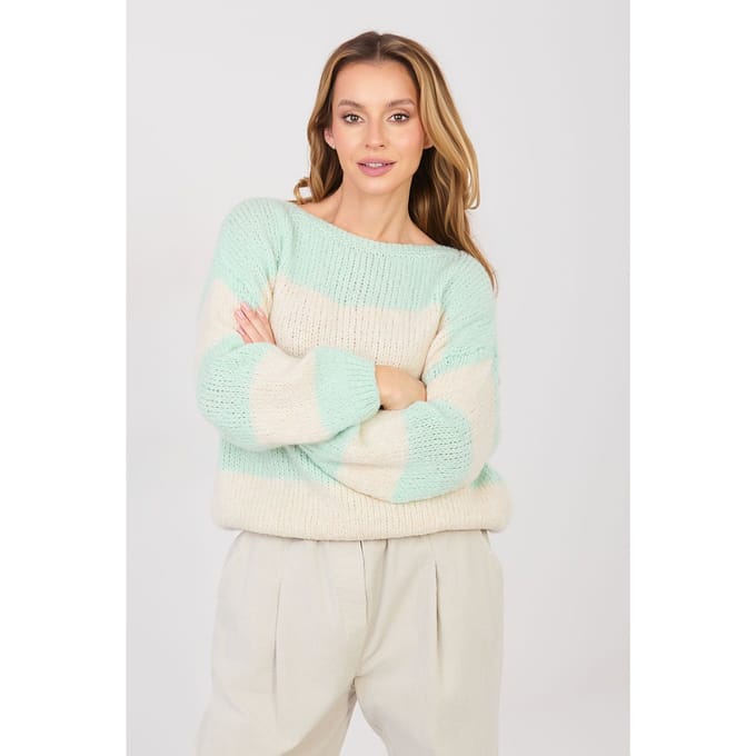 Elvara Stripe Knit - Aquablauw / One Size