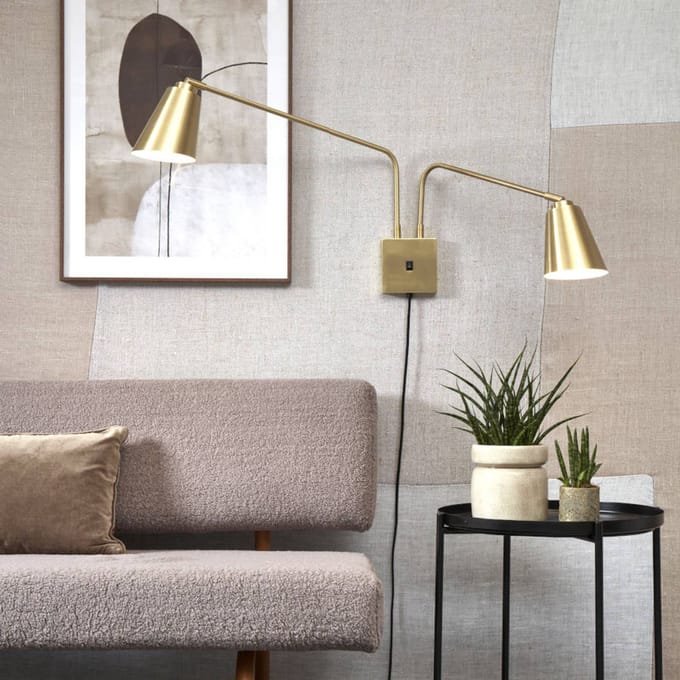 it's about RoMi Wandlamp Bremen - Goud - 130x60x49cm - 2L - Binnen Modern,Luxe