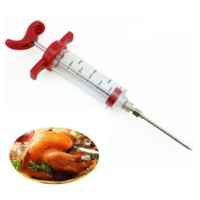 Vleesinjector Spuit Marinade Kalkoenkruiden Injectorspuit met Schaalverdeling veelkleurig