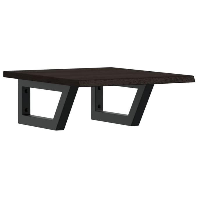 vidaXL - Badkamer - wandschap - staal - en - massief - eikenhout