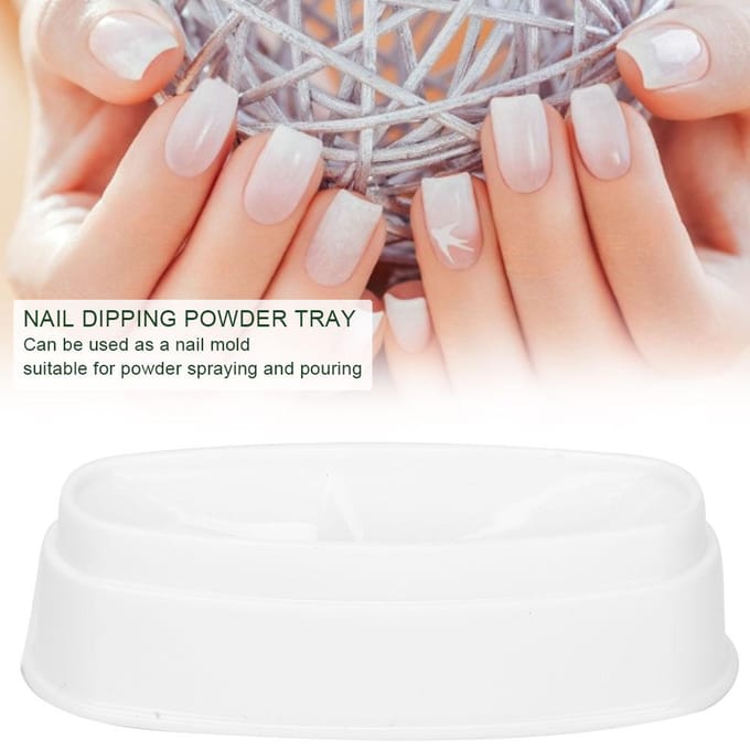 2 stuks Nagel Dip Poeder Tray Nagel Dip Container DIY Nail Art Gereedschap Accessoire white