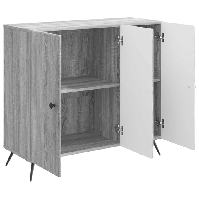 vidaXL - Dressoir - Grijs - sonoma - 89 - x - 34,5 - x - 80 - cm - Bewerkt - hout