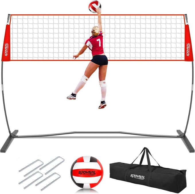 Verstelbaar Draagbaar Volleybalnet voor Binnen en Buiten - Complete Set
