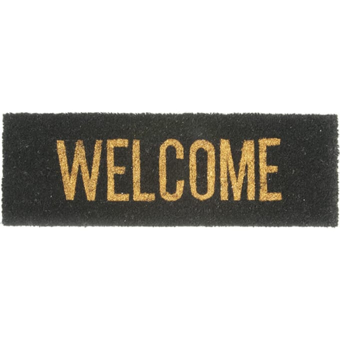 Present Time deurmat welcome /zwart 75x25x1,5cm