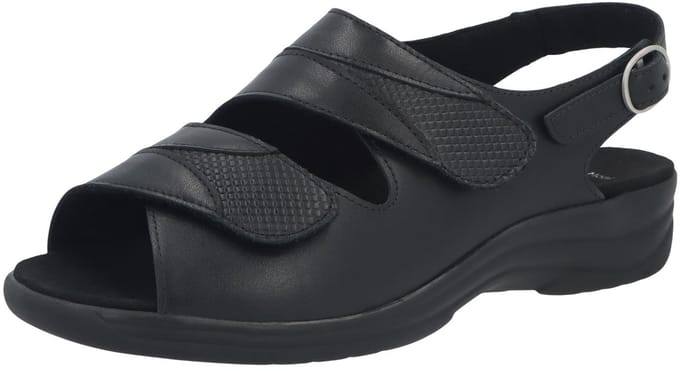 Solidus - Dames sandalen - Extra breed Wijdte M - 74019.01319 - Zwart - Maat 40