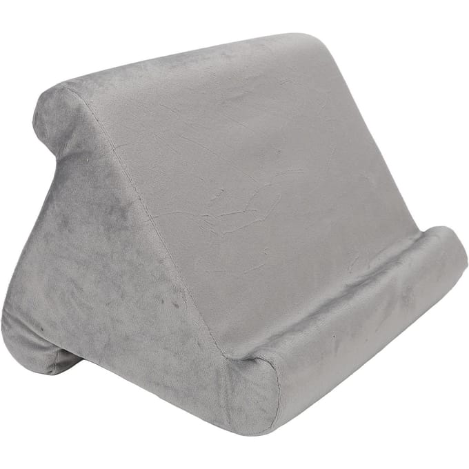Tablet Kussen Standaard Driehoekig Zacht Comfortabel Schuin Kijken Tablet Leeskussen Grijs gray