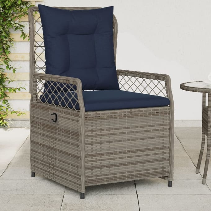 vidaXL - Liggende - tuinstoelen - 2 - stuks - grijs - polyrotan