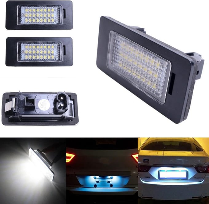 Kentekenplaatverlichting LED - Nummerplaatlampen - Auto Verlichting - Waterdicht Ontwerp - 2 Stuks - Wit