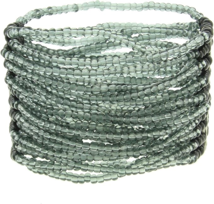 Behave - elastische armband - grijsgroen kraaltje - zomers accent