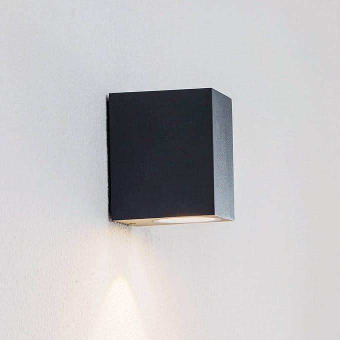 Lucande LED buiten wandlamp Tavi, antraciet, 9,5 cm, IP54