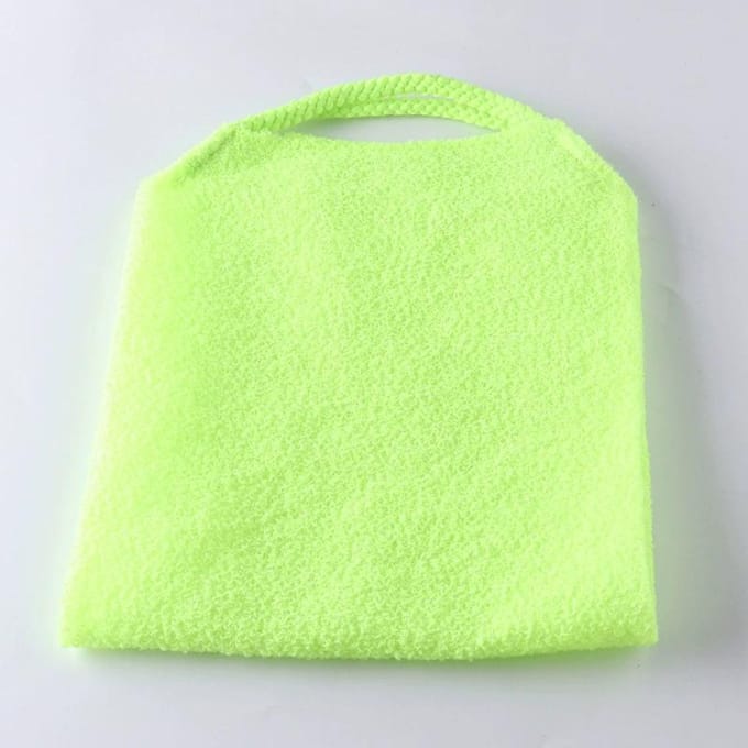 Thuis Lang Schrobdoek, Elastisch Uitrekbaar Mat Achterkant Handdoek, Gebruikt Voor Baden En Modderbad Schrobben grasgroene kleur