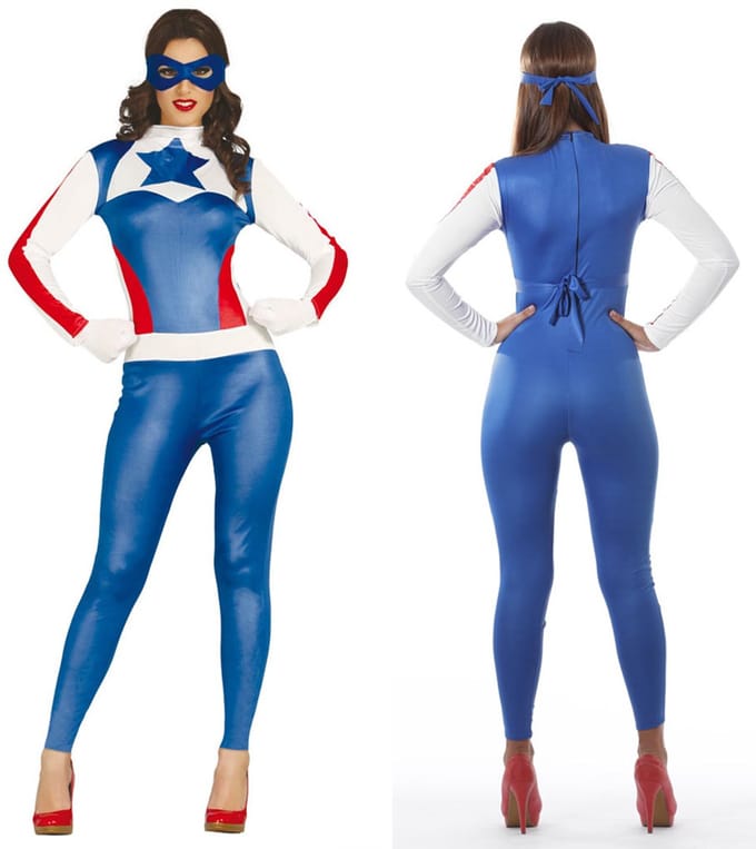 Superhelden kostuum jumpsuit vrouw - Maat M