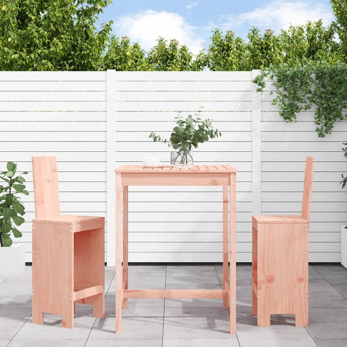 vidaXL - 3-delige - Tuinbarset - massief - douglashout