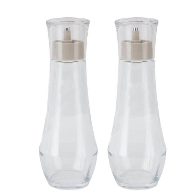 2 STUKS Mondwaterdispensers RVS en Glas Multifunctionele Navulbare Mondwaterdispenser