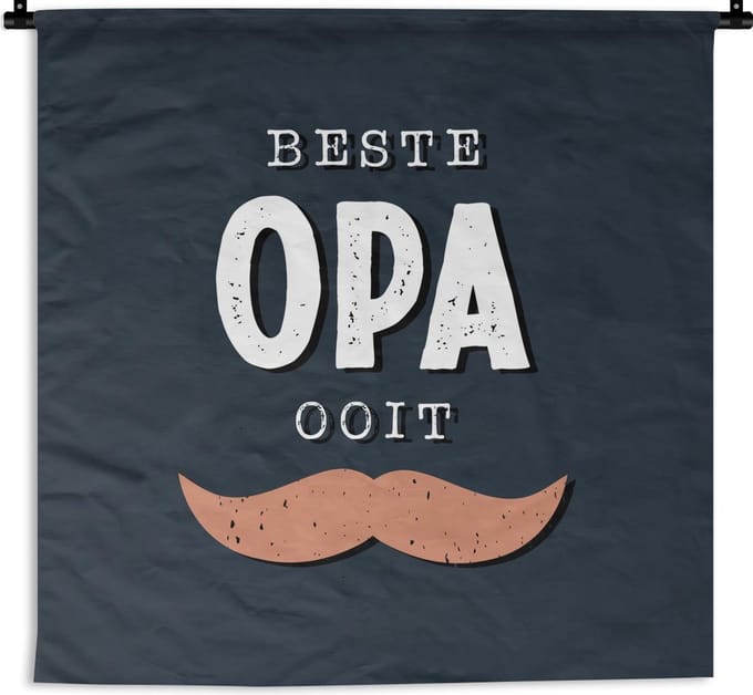 Wandkleed - Cadeau man - Opa - Quote - 120x120 cm - Wandtapijt