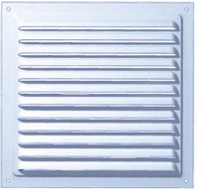 Plieger Aluminium Schoepenrooster met Gaas - 245 x 195 mm - Wit