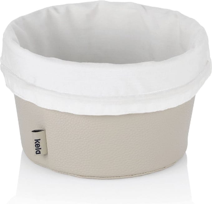 Broodmand, 2-Delig, Kunstleer, Beige, Ø 19 cm - Kela | Grana