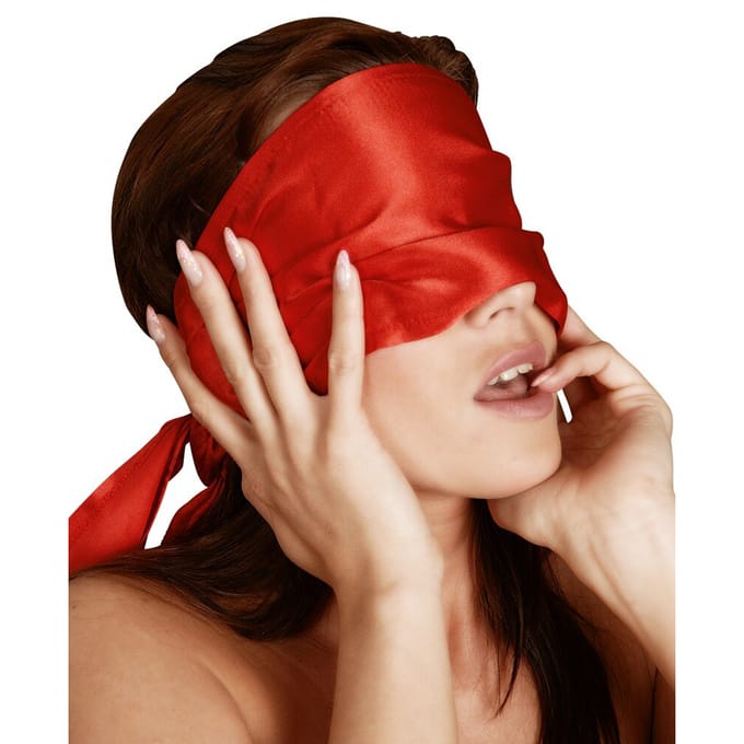 Bad Kitty - Satijnen Bondage Blinddoek Licht Transparant – Rood
