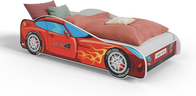 Stoer Kinderbed Vorm Auto Off Road 4x4 Met Matras en Lattenbodem