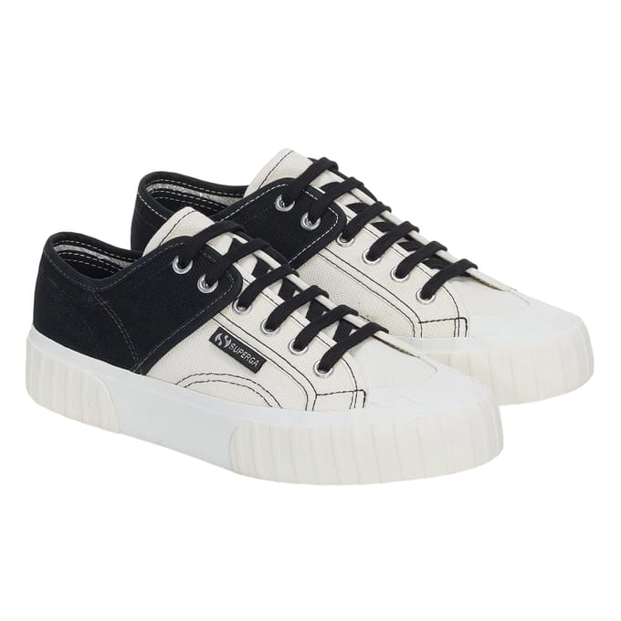 Superga Dames/Dames Kleurblok Trainers (Zwart/Blauw/Oranje)