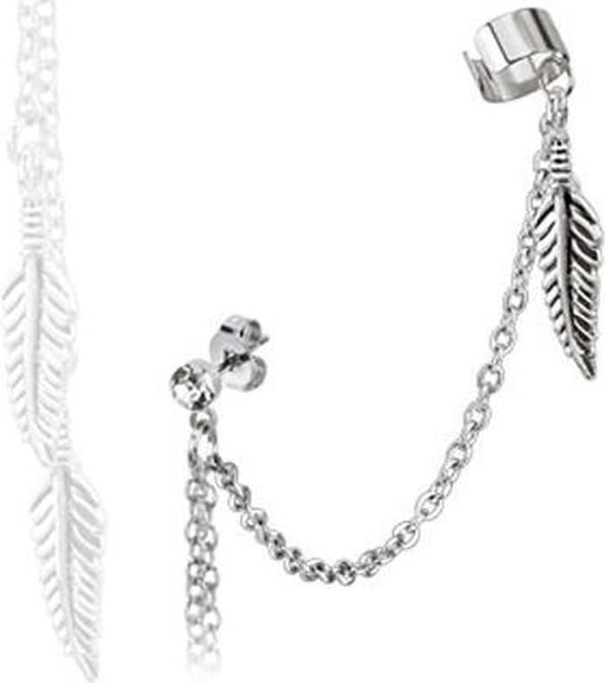 Oorbel met fake Helix ketting - LMPiercings