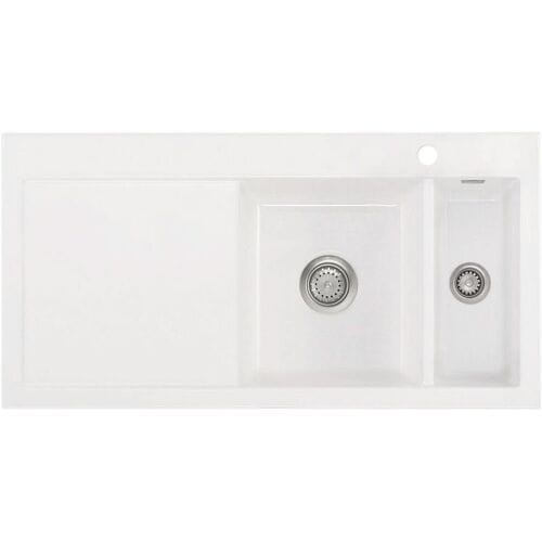 Systemceram Keradomo Mera 100 built-in sink right with manual override, incl. tap hole 507601-12