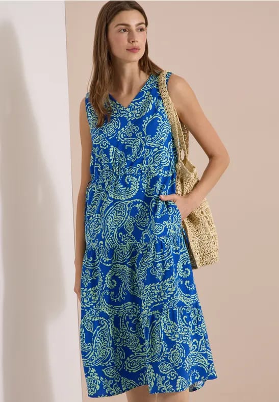 Midijurk met V-hals en print