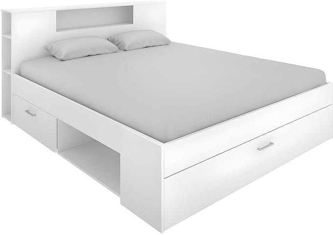 Vente-unique Bedframe hout wit 160 x 200 cm