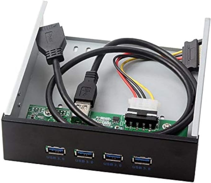 Frontpaneel Hub - Extra Poorten - PC Uitbreiding - 4 Poorten - 5.25 Inch Bay