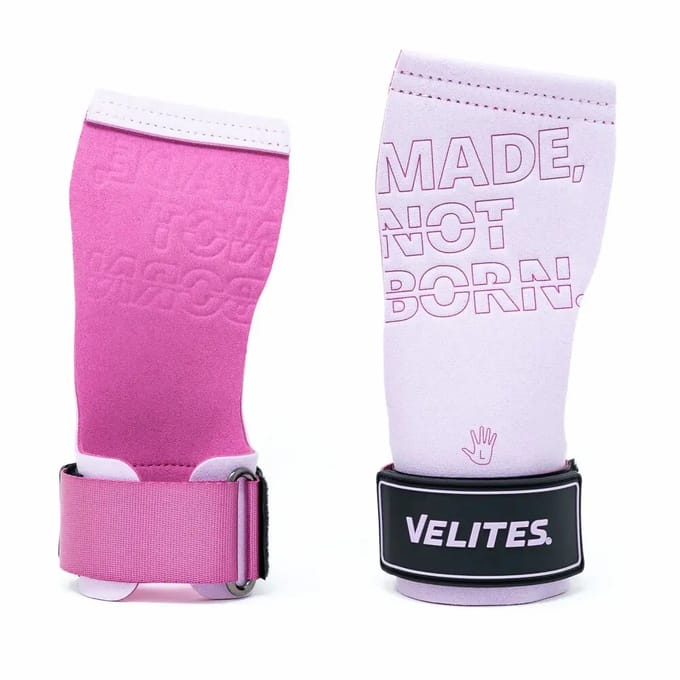 Velites Quad Pro Hand Grips – CrossFit Handbeschermers voor Chalk – Pink Light – M