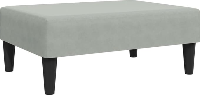 vidaXL - Voetenbank - 77x55x31 - cm - fluweel - lichtgrijs