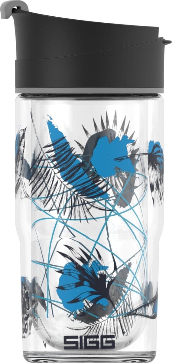 SIGG | Nova 0.37 L Leaves...k/blue | Glazen Drinkbeker