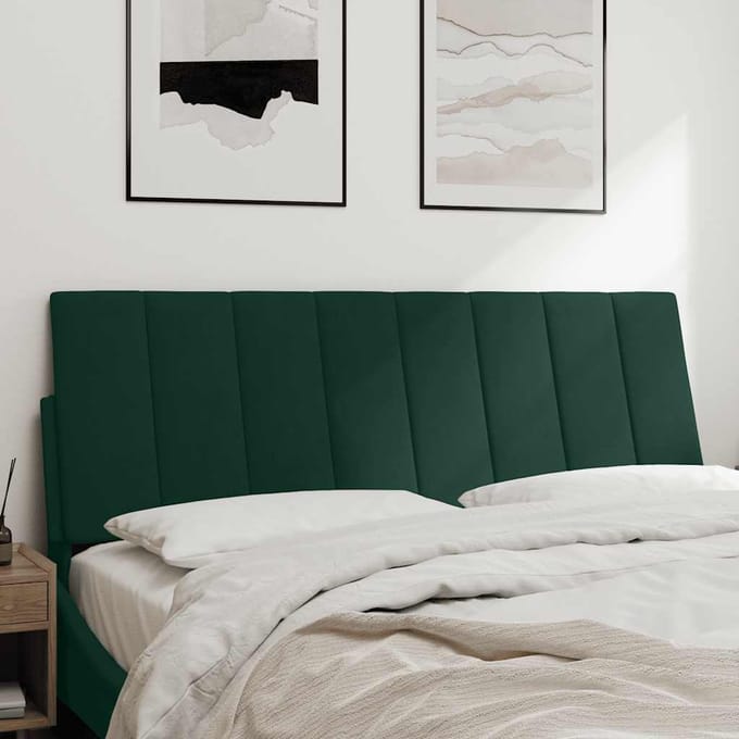 vidaXL - Hoofdbordkussen - "Hanko" - 120 - cm - fluweel - donkergroen