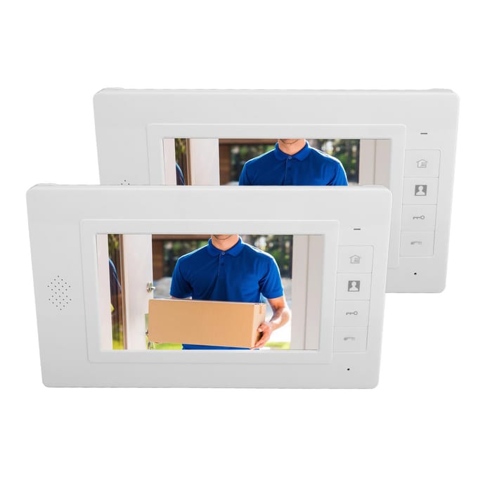 Système d'interphone vidéo filaire Écran couleur 7 pouces Objectif grand angle 120° Étanche Kit téléphone de porte intelligent pour US Plug