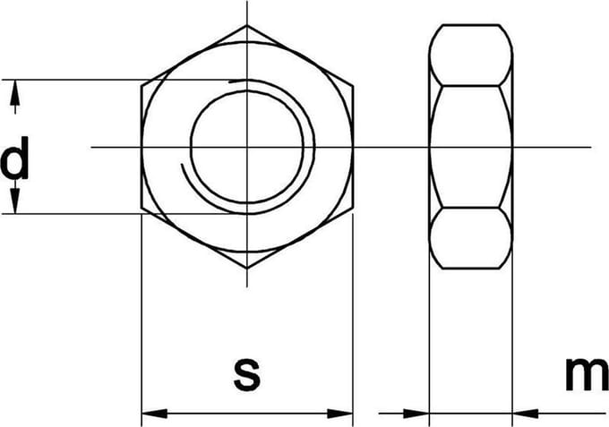 Zeskantmoer M22 thermisch verzinkt - 50 stuks