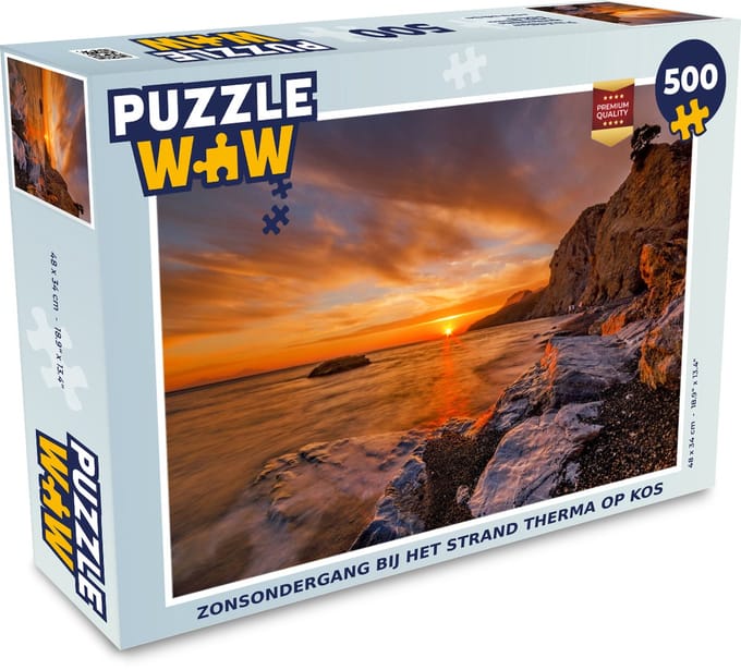 Puzzel Zonsondergang bij het strand Therma op Kos - Legpuzzel - Puzzel 500 stukjes