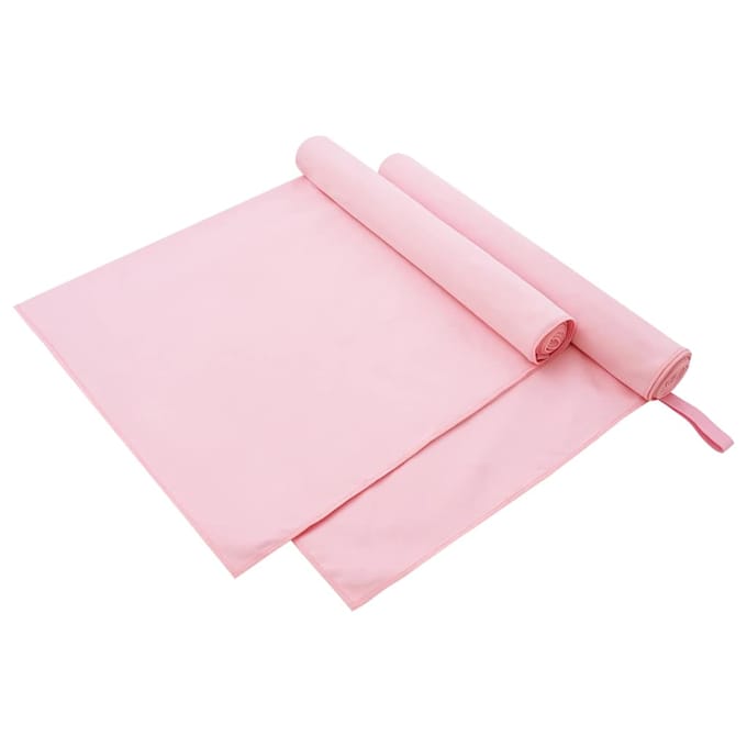 vidaXL - Sporthanddoeken - 2 - st - Roze - 180 - x - 90 - cm - Polyester - en - polyamide