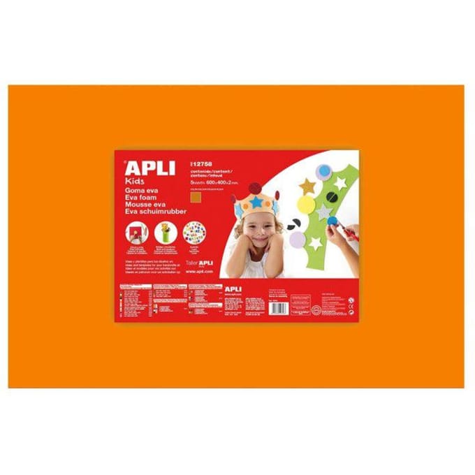 Apli Kids EVA Foam vellen 60 x 40 cm Oranje - 5 vel