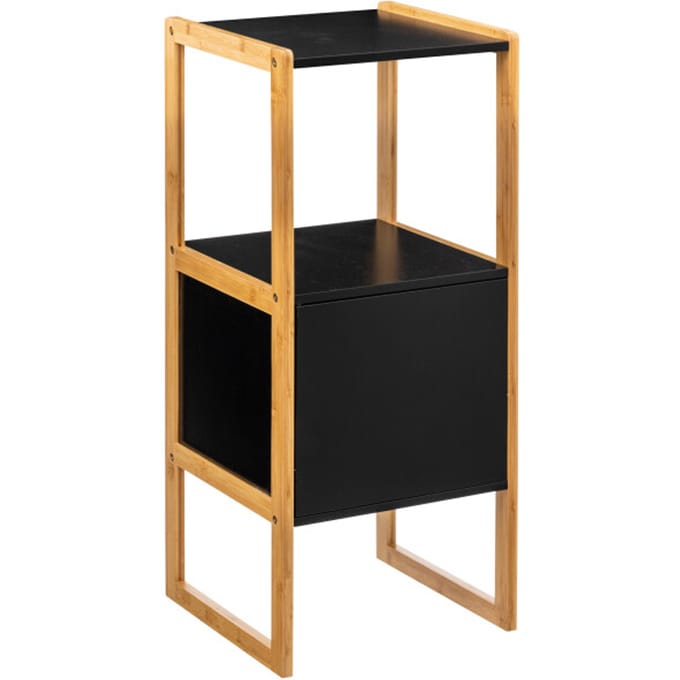 5five Natureo Halfhoge Badkamerkast 33x33x80 cm - Zwart/Bruin