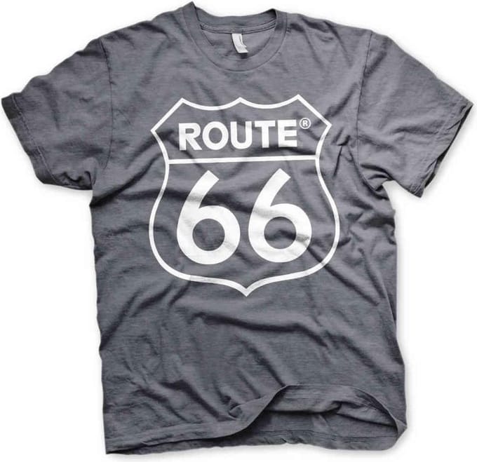 Route 66 Heren Tshirt -L- Logo Grijs