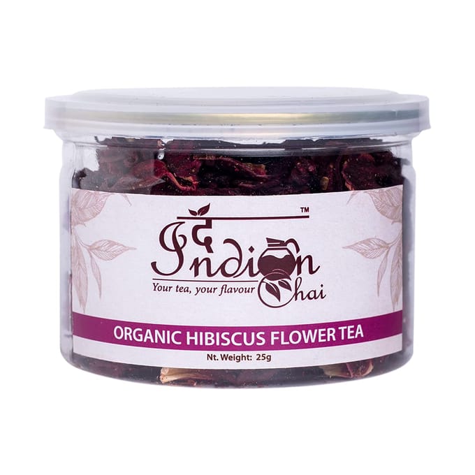 Hibiscusbloemthee (25 gr), Biologische Hibiscusbloemthee, Indiase Chai black