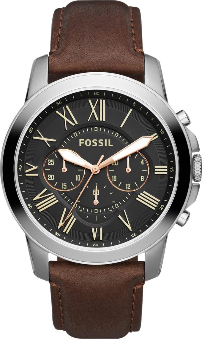 Fossil Grant FS4813 Herenhorloge 44 mm - Zilverkleurig
