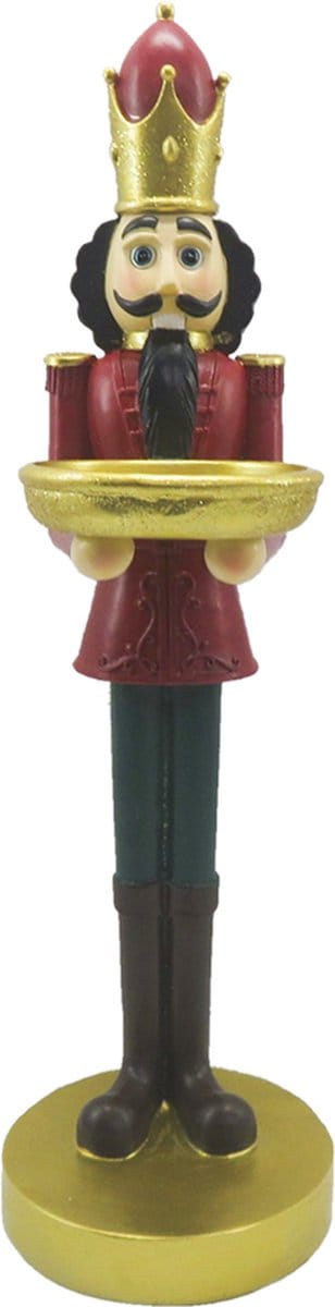 Clayre & Eef Beeld Notenkraker 40 cm Rood Zwart Kunststof