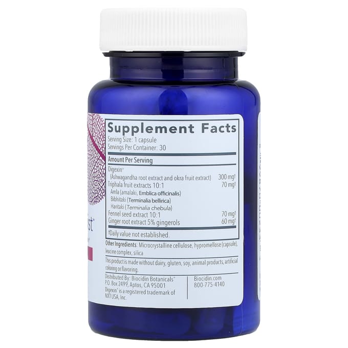 Biocidin Botanicals, Motility Assist™, Formule Végétale Régulière avec Digexin®, 30 Capsules
