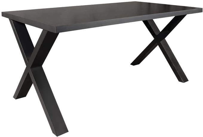 Eettafel melamine Reef zwart 200cm met X-poot langwerpige tafel