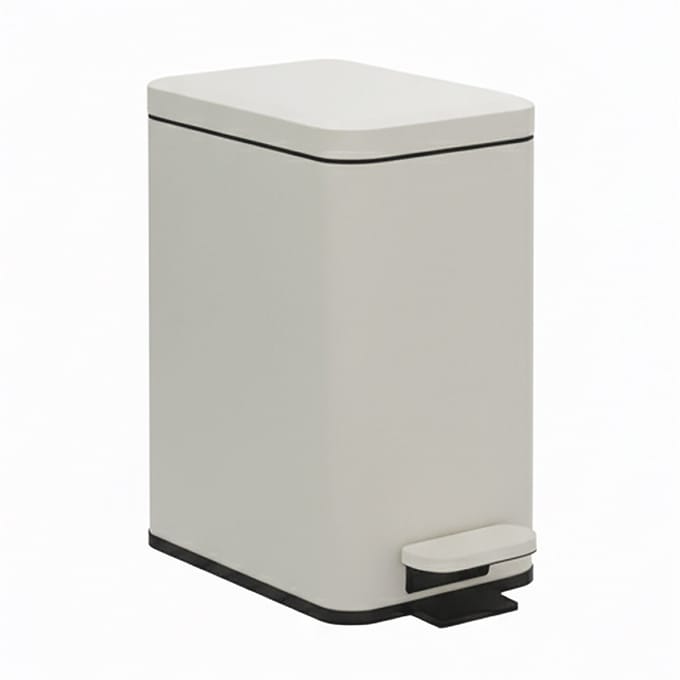 Prullenbak badkamer - 10 l - smal - softclose - beige