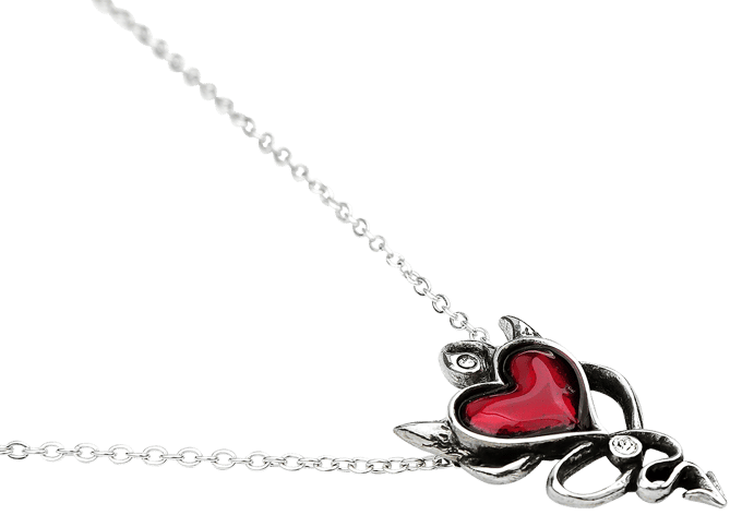 Alchemy Gothic - Gothic Halsketting - Devil Heart - voor Vrouwen - zilverkleurig