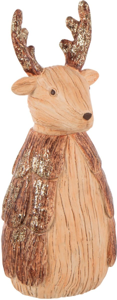J-Line figuur Rendier - namaakhout - polyresin - camel - large