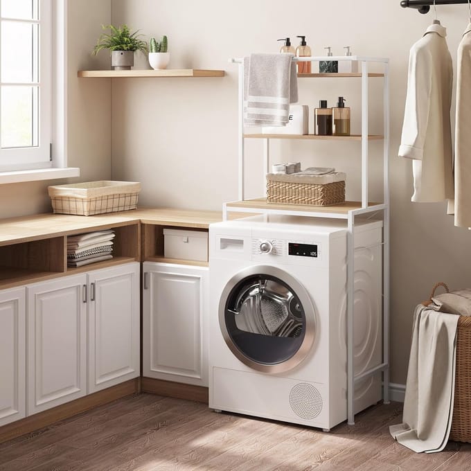 Wasmachine Ombouw - Opbouwmeubel - Kast Wasdroger - Meubel - grijs